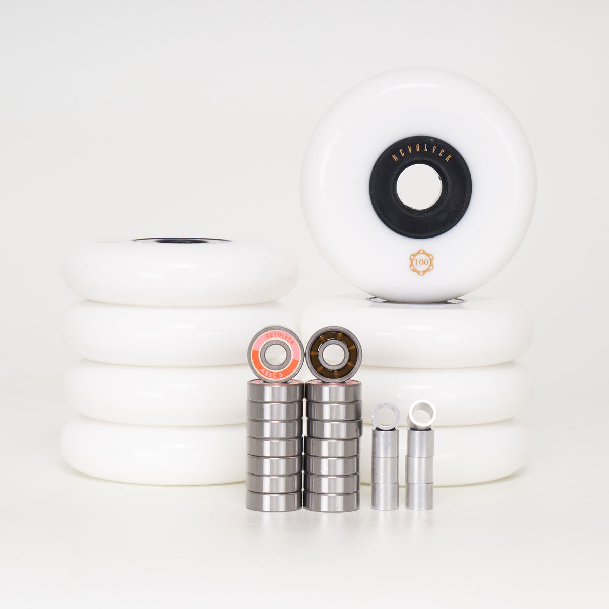 Revolver 100mm - Complete Wheel, Bearing & Spacer Pack (for 8 wheels) - Loco Skates