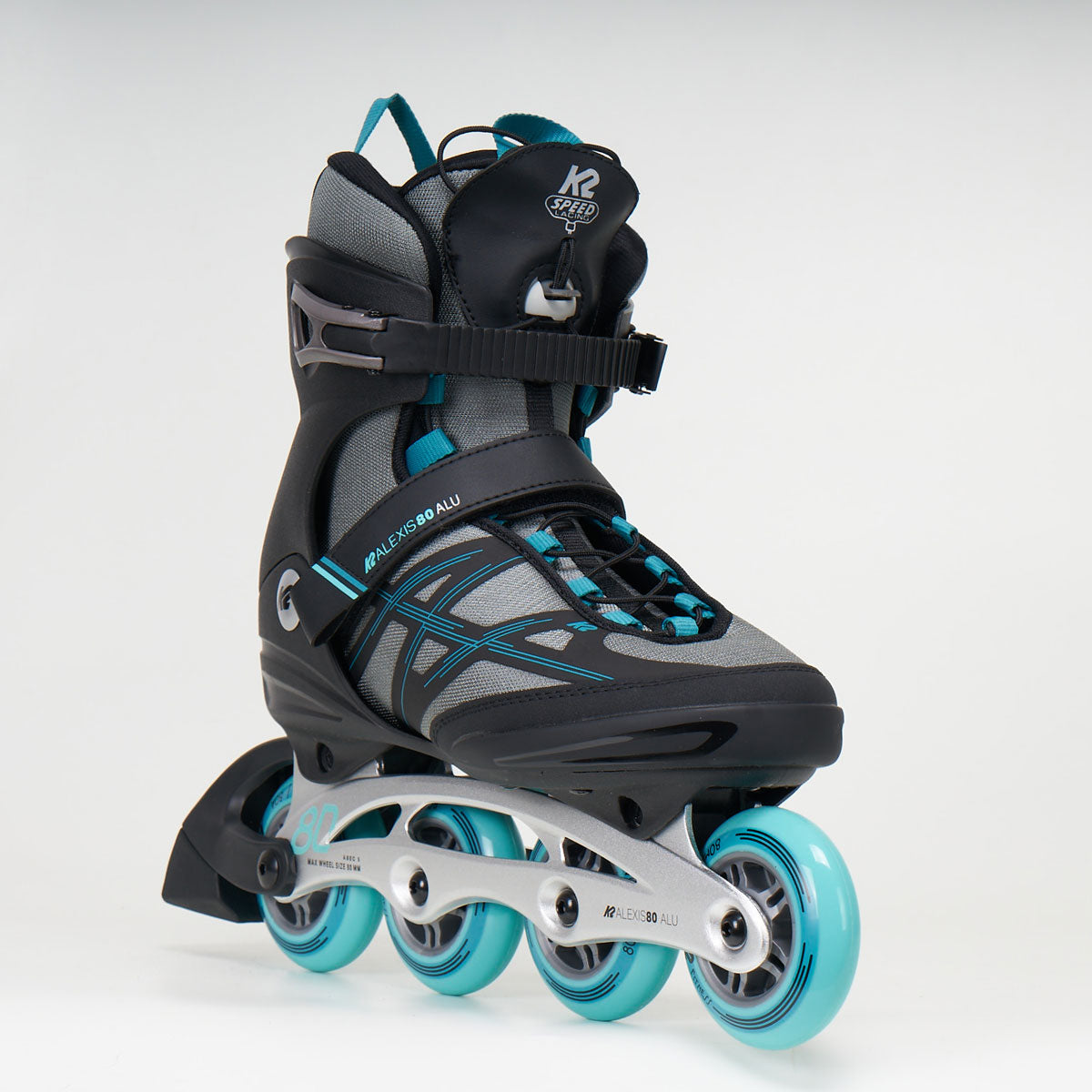 K2 Alexis 80 ALU Skates - Grey / Cyan