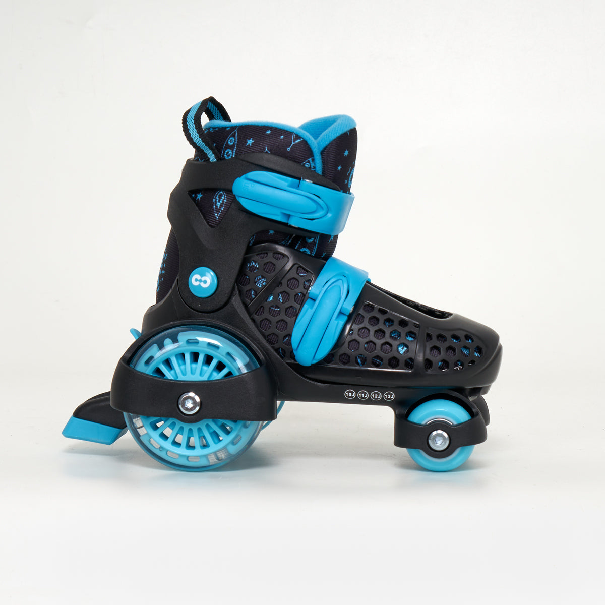 CORE Newbie - Kids Adjustable Roller Skates - Light-Up Wheels (Black/Blue)