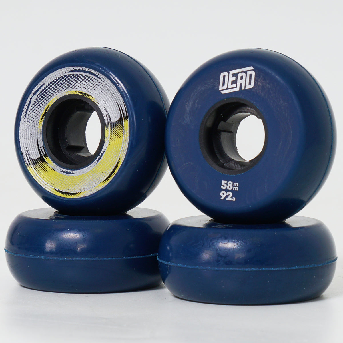 Dead 58mm / 92a Navy Wheels - Yellow / Silver Ring