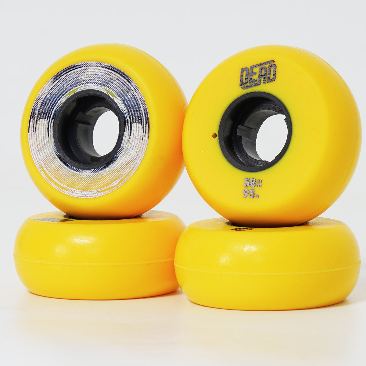 Dead 58mm / 95a Yellow Wheels - Blue / Silver Ring