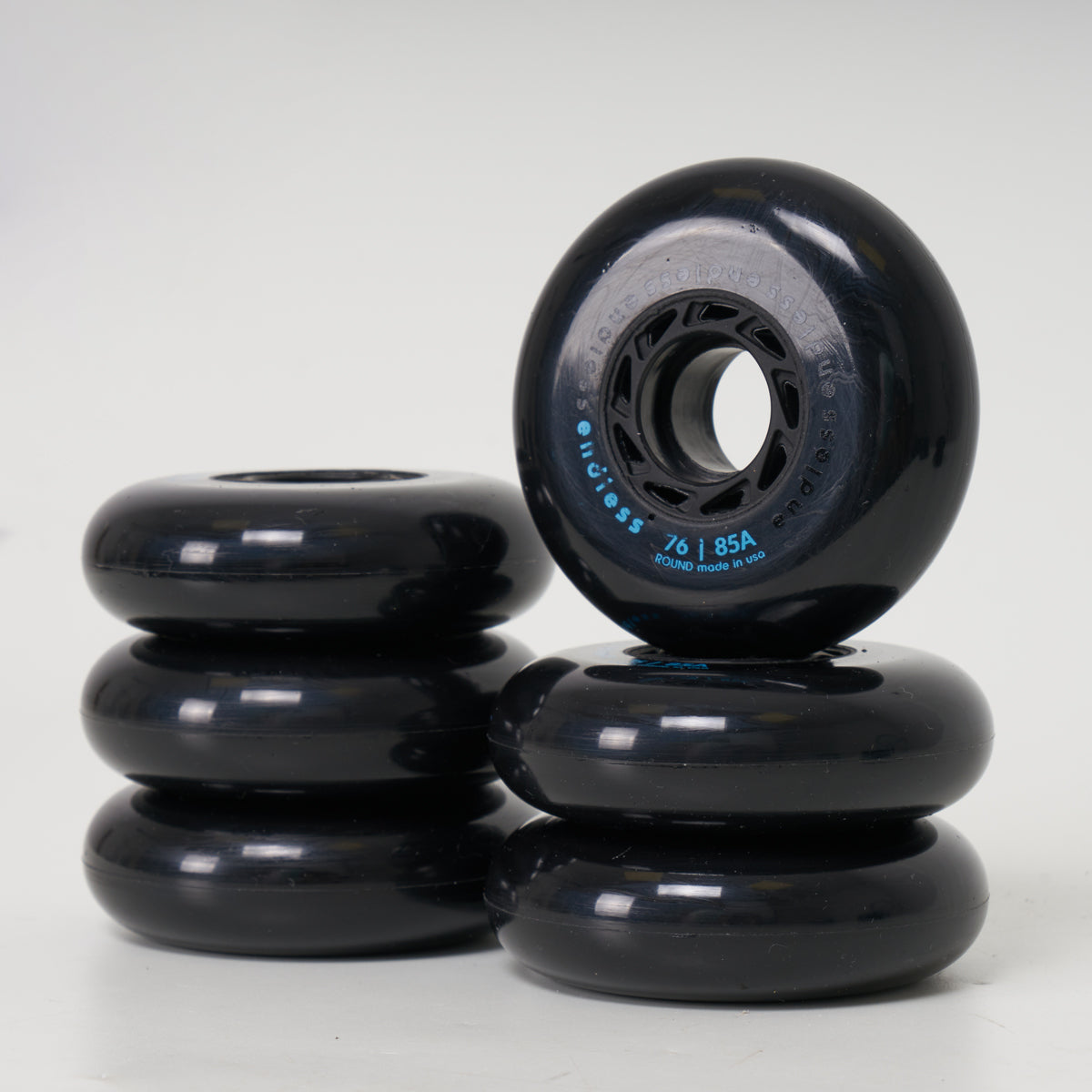 Endless 76mm Wheels - Black (Set of 6)