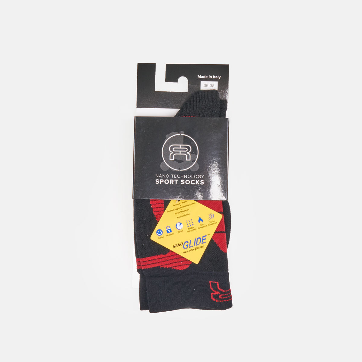 FR Nano Sports sock - Black / Red