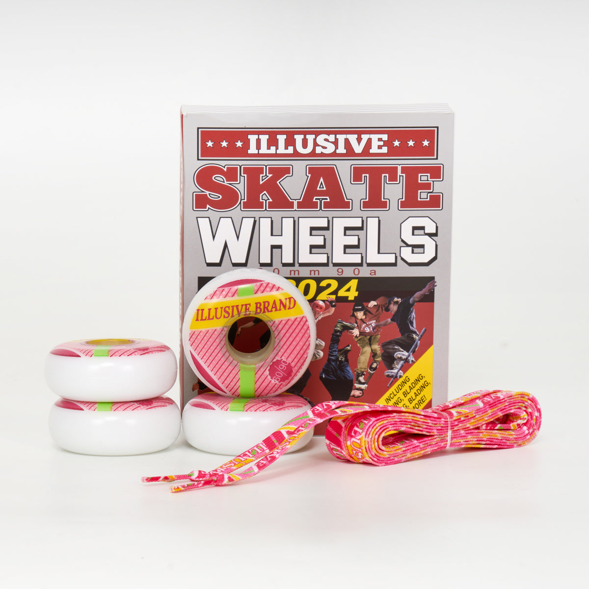 Illusive 60mm 90a Skate Wheels with Laces