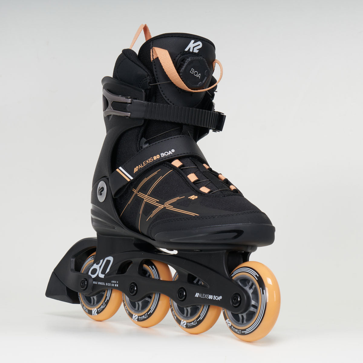 K2 Alexis 80 Boa Skates - Peach