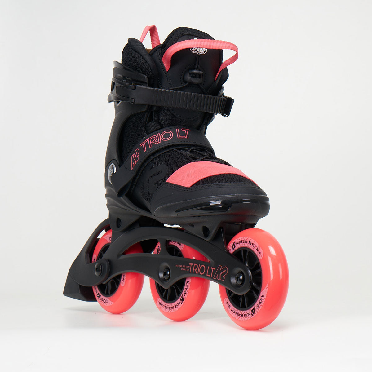 K2 Trio LT 100 W Skates (Black/Coral)