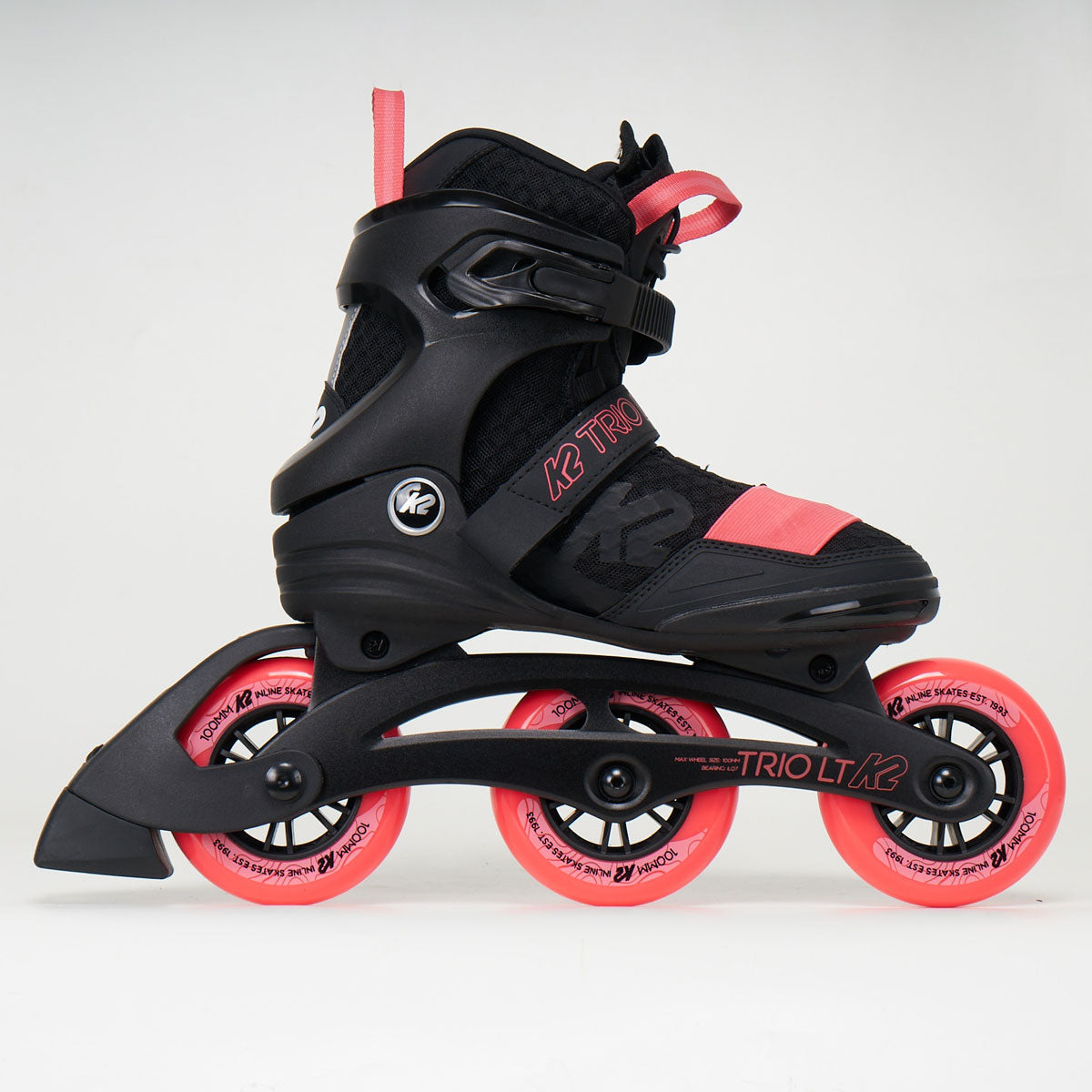 K2 Trio LT 100 W Skates (Black/Coral)