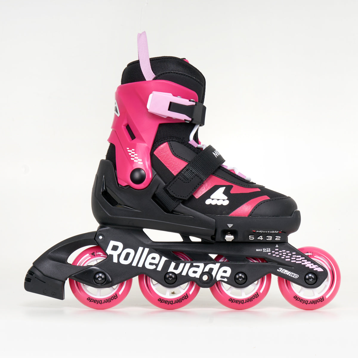 Rollerblade Microblade Junior Adjustable Inline Skates - Black / Pink