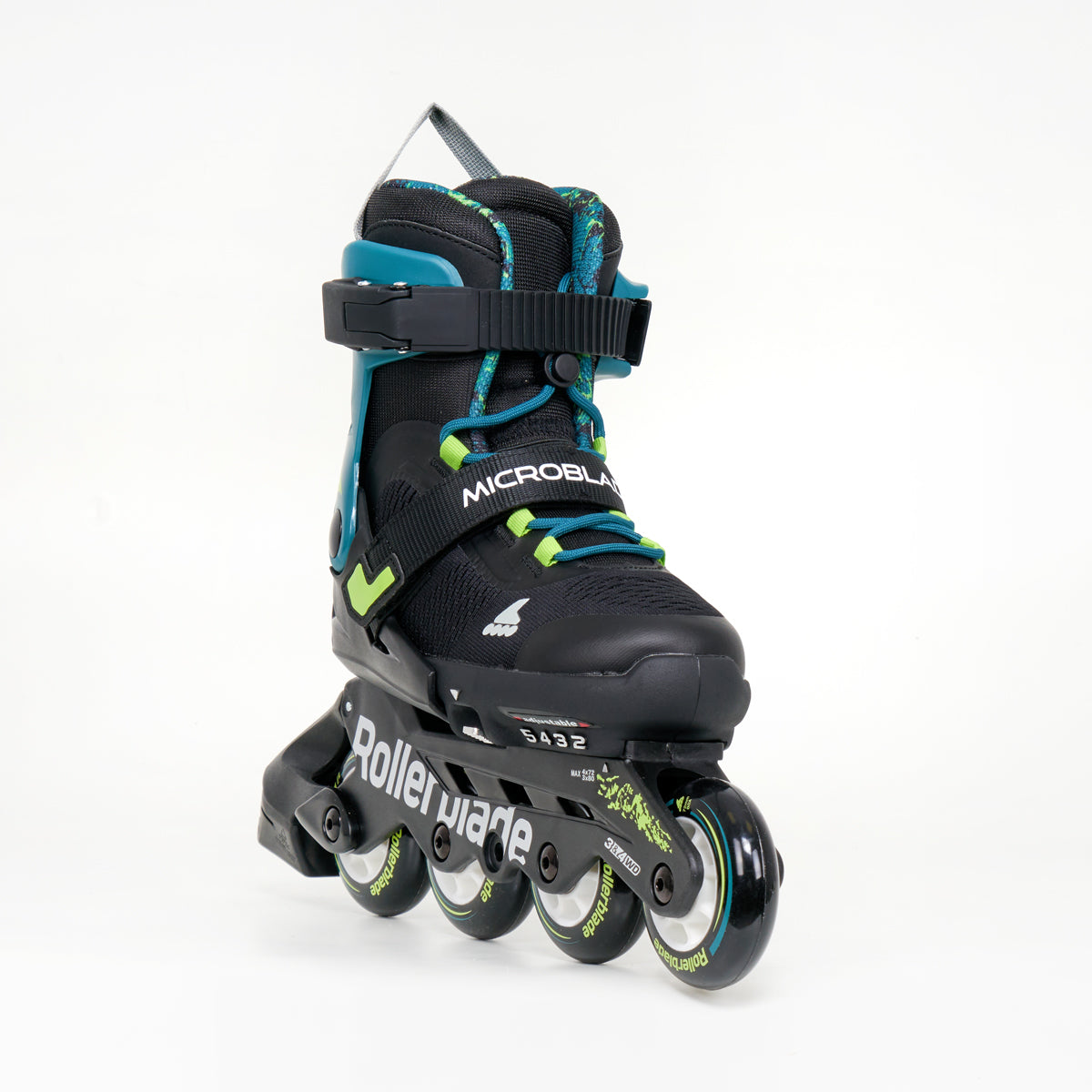 Rollerblade Microblade XT Junior Adjustable Inline Skates - Black / Petrol Green
