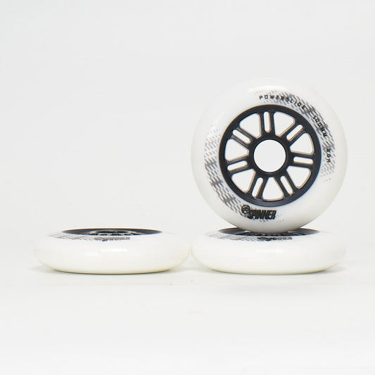 Powerslide Spinner 100mm 88a Wheels - White (3-Set)