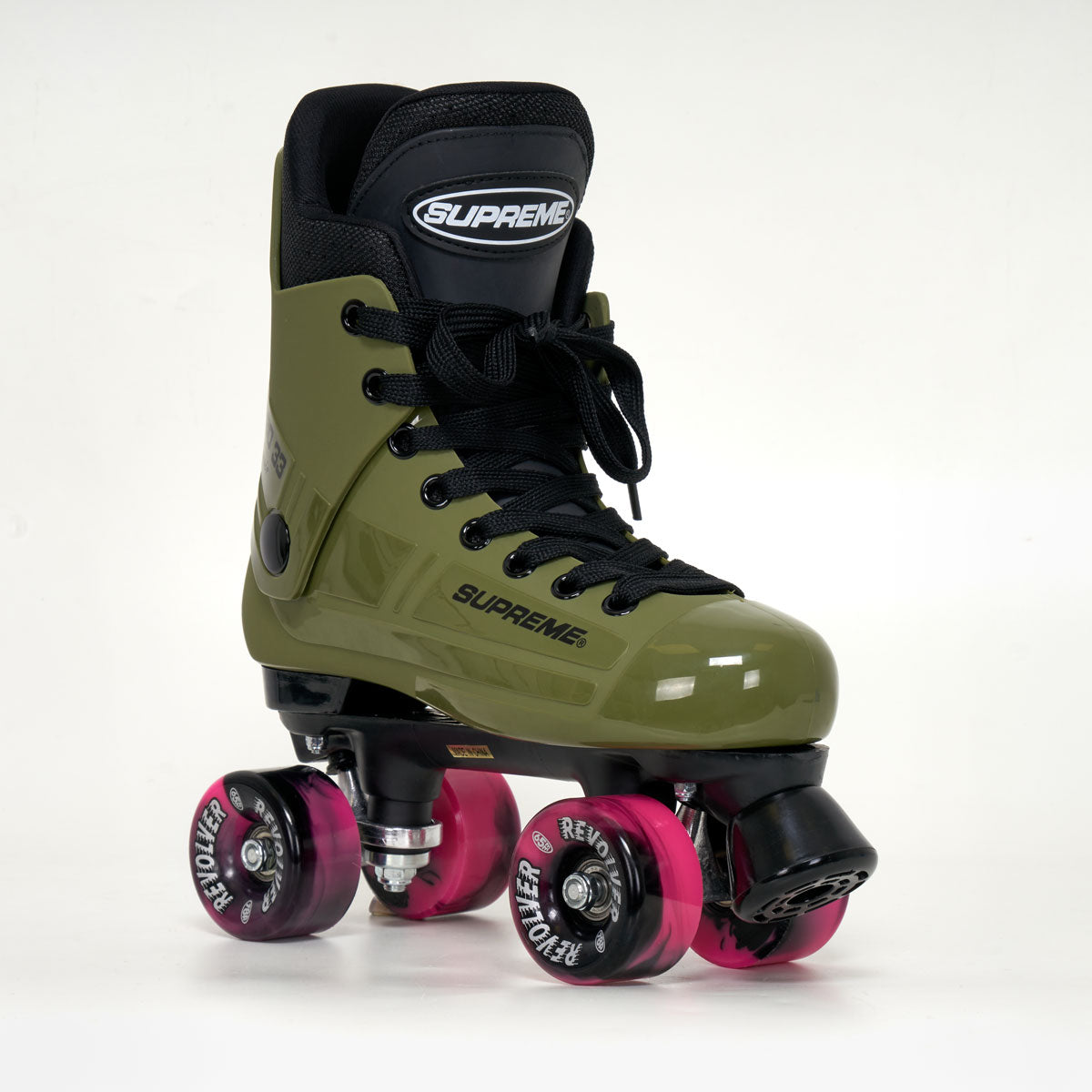 Supreme Turbo 33 Roller Skates + REVOLVER Wheels | OLIVE GREEN
