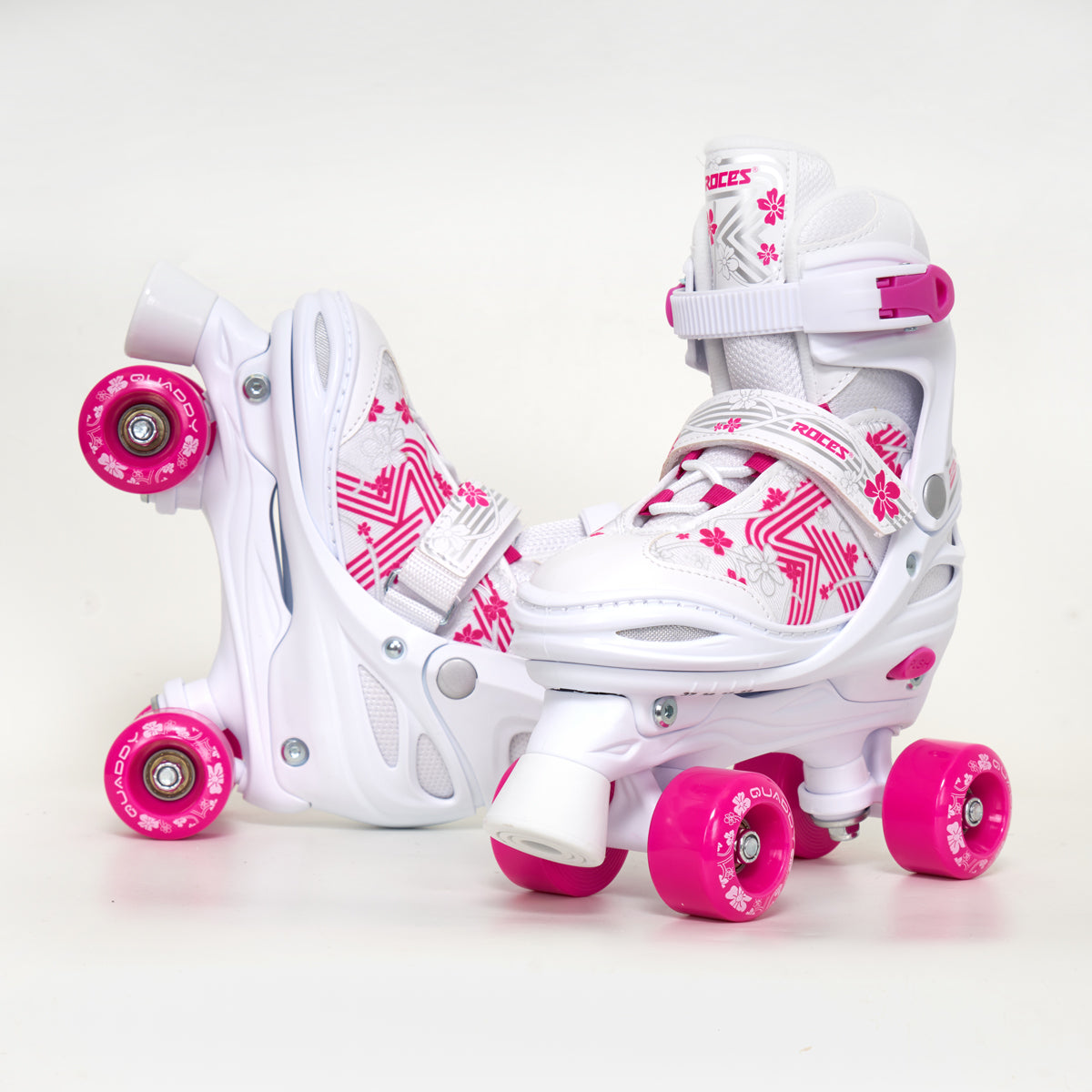 Roces "Quaddy" - Kids Pink Adjustable Roller Skates