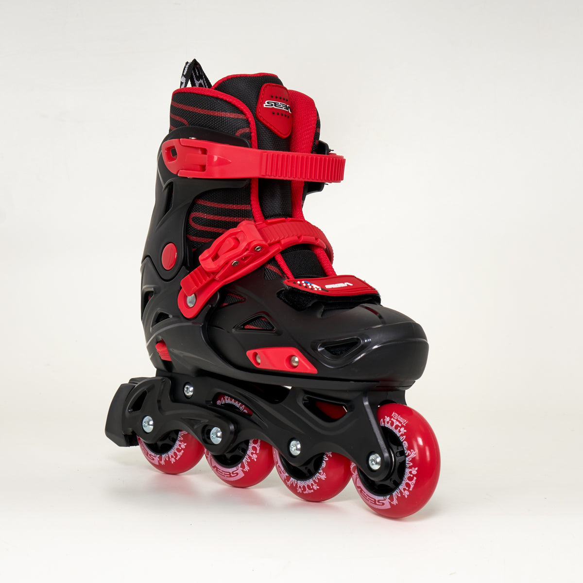 Seba STJ Black/Red - Kids Adjustable Skates