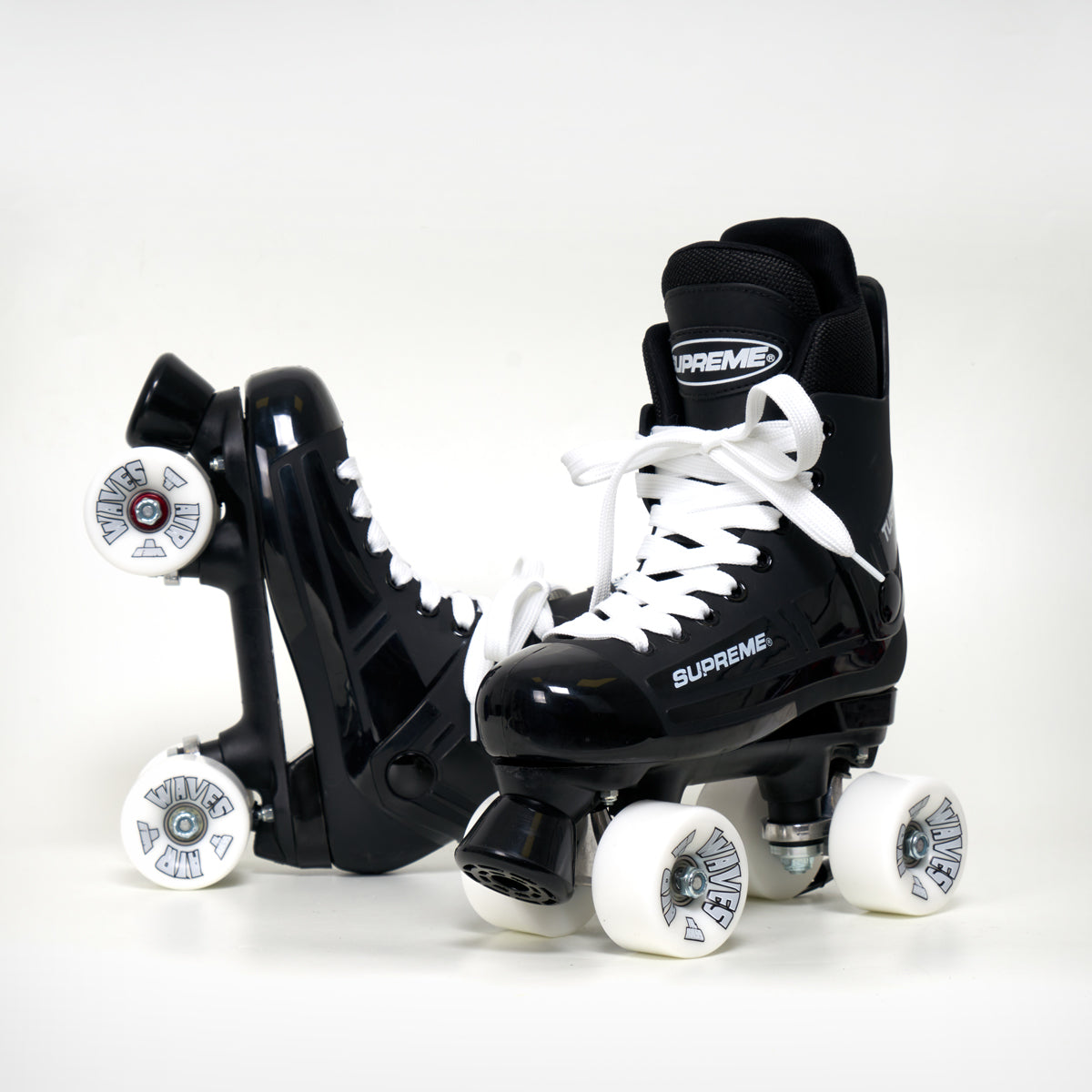 Supreme Turbo 33 Roller Skates (Bauer replacement) Black - Complete With Airwaves Wheels (Various Colours) - Loco Skates