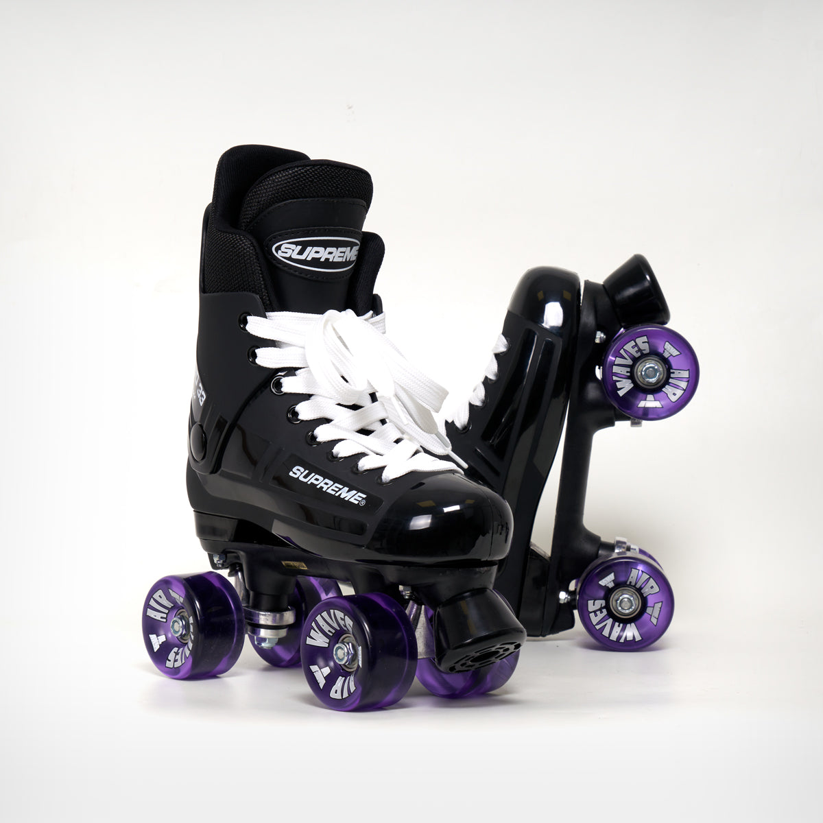 Supreme Turbo 33 Roller Skates (Bauer replacement) Black - Complete With Airwaves Wheels (Various Colours) - Loco Skates