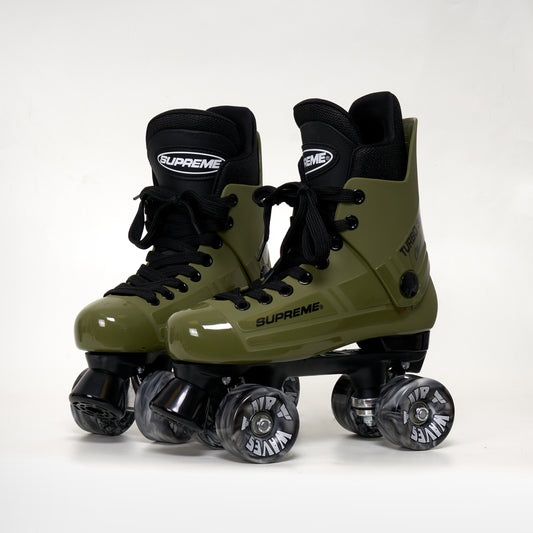 Supreme Turbo 33 Roller Skates - Army Green - With Airwaves Wheels (Various Colours)