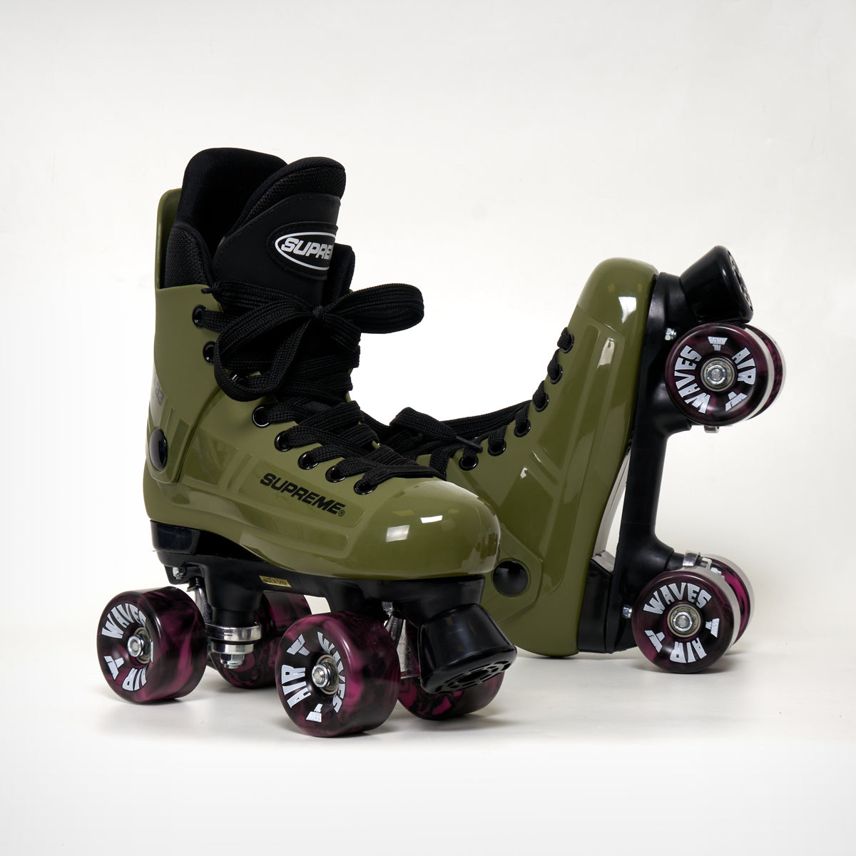 Supreme Turbo 33 Roller Skates - Army Green - With Airwaves Wheels (Various Colours)
