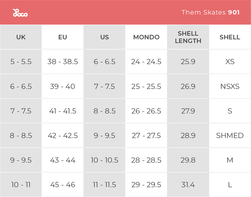Product size chart