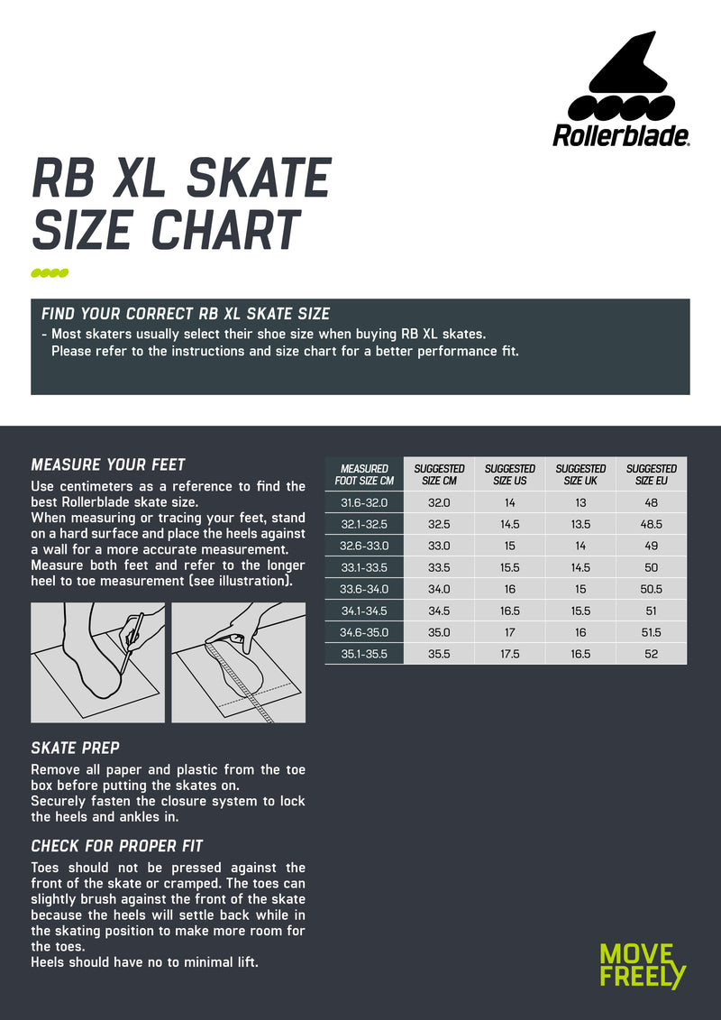 Product size chart