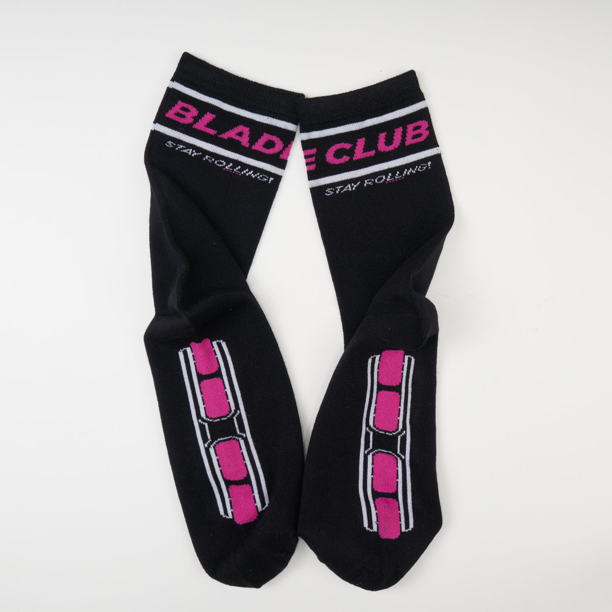 Blade Club "Stay Rolling" Bamboo Socks - Black/Pink