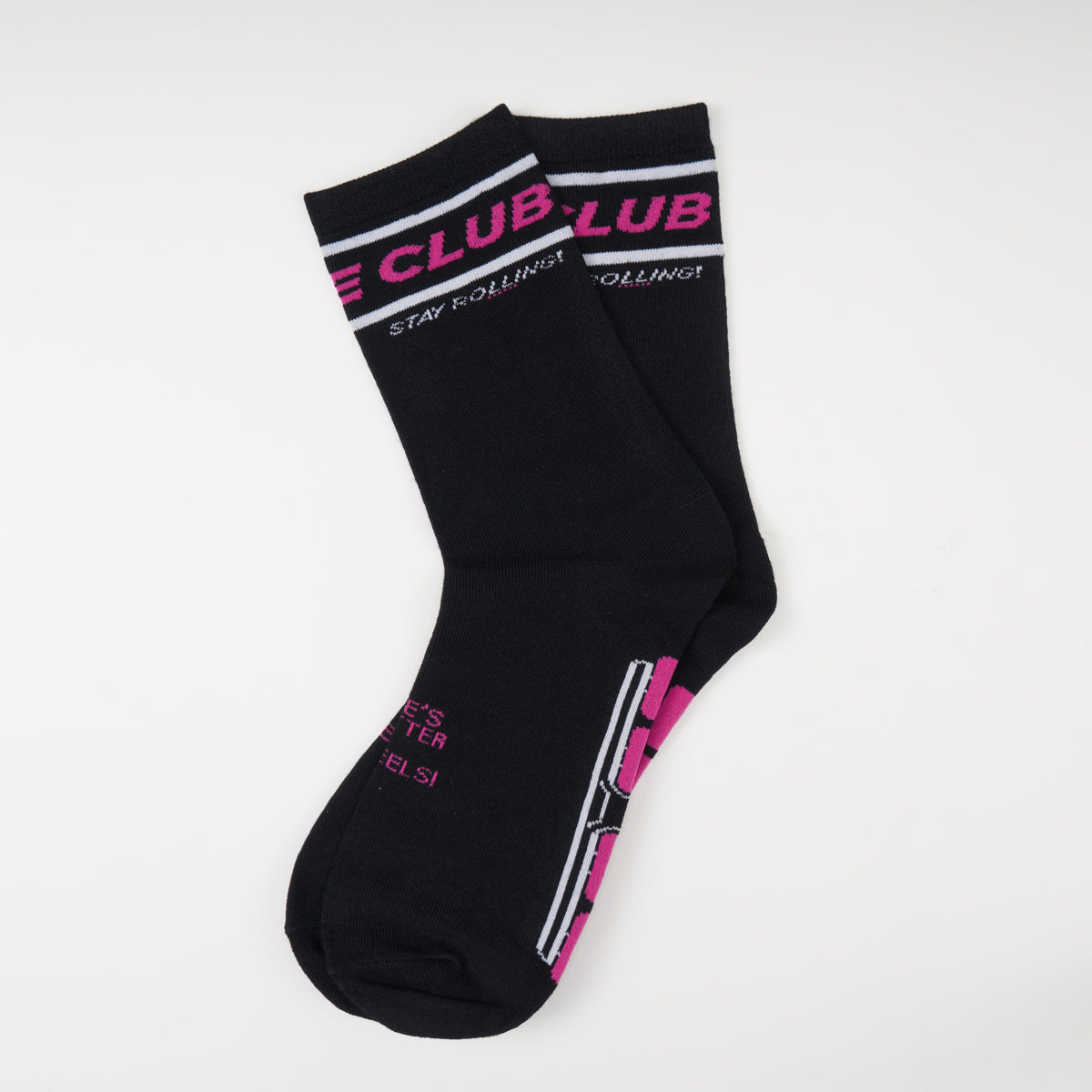 Blade Club "Stay Rolling" Bamboo Socks - Black/Pink