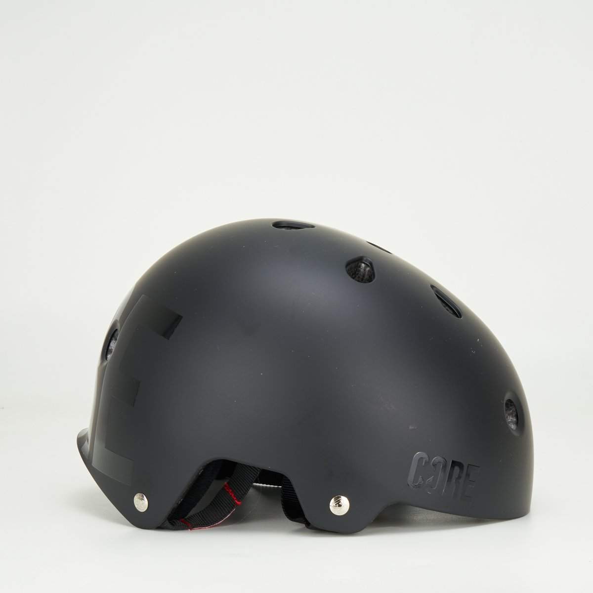 Core Street Skate Helmet - Black With Black Gloss Decal-Core-Aggressive Skate,black,Helmets,Protective Gear