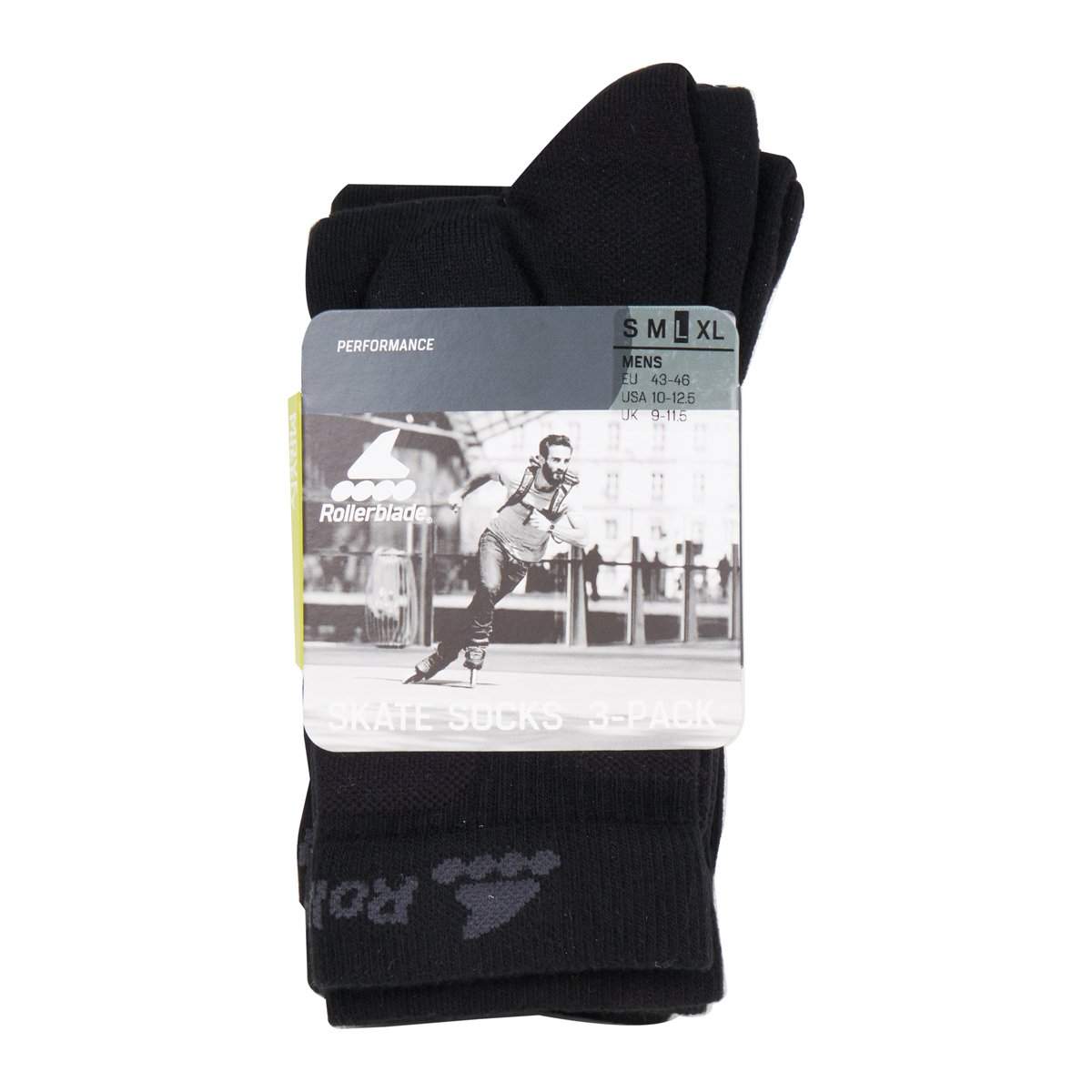 Rollerblade Skating Socks 3 Pack - Black