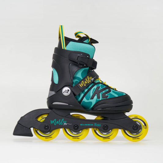 K2 Marlee Pro Junior Girls Adjustable Inline Skates - Green/Yellow
