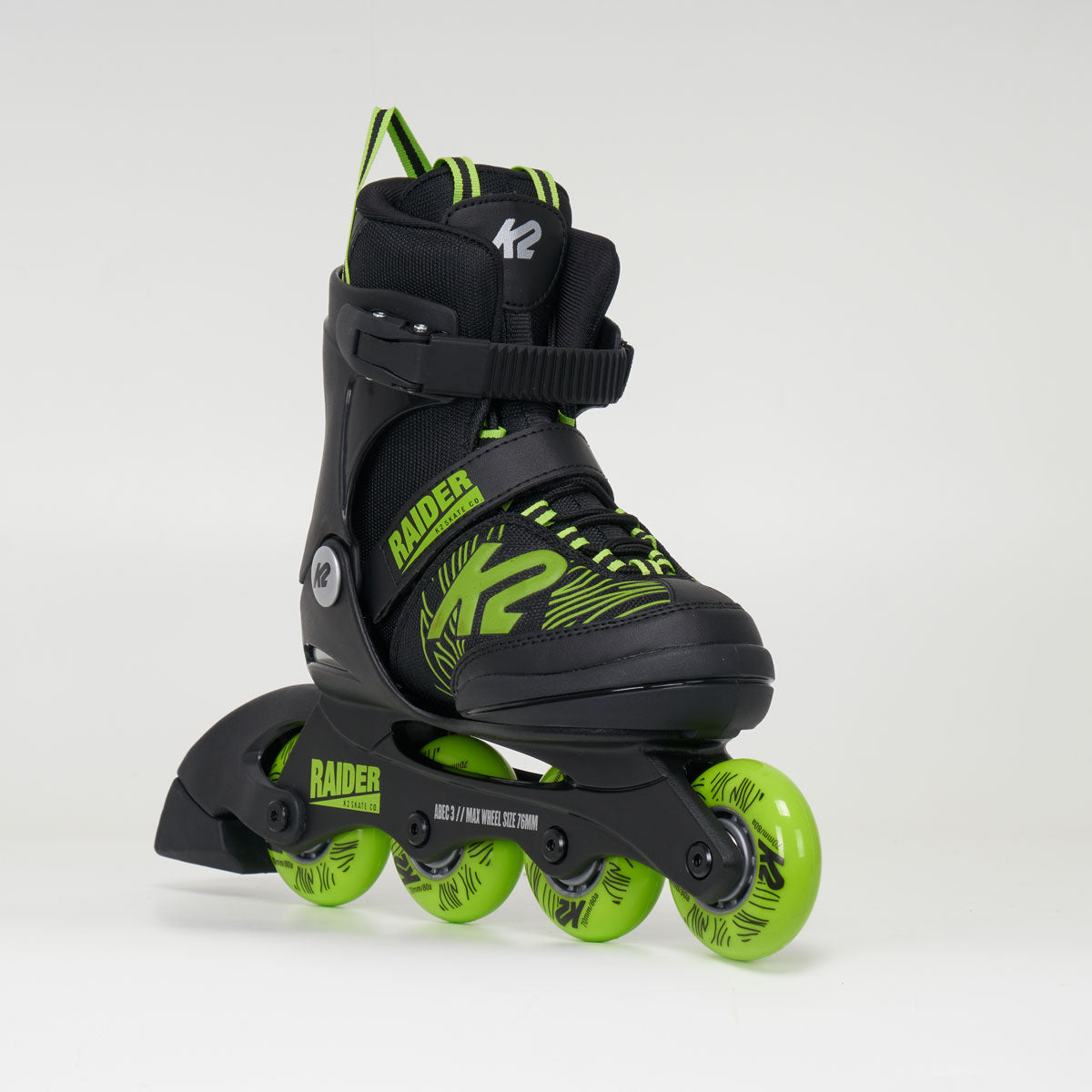 K2 Raider Junior Boys Adjustable Skates - Black/Lime