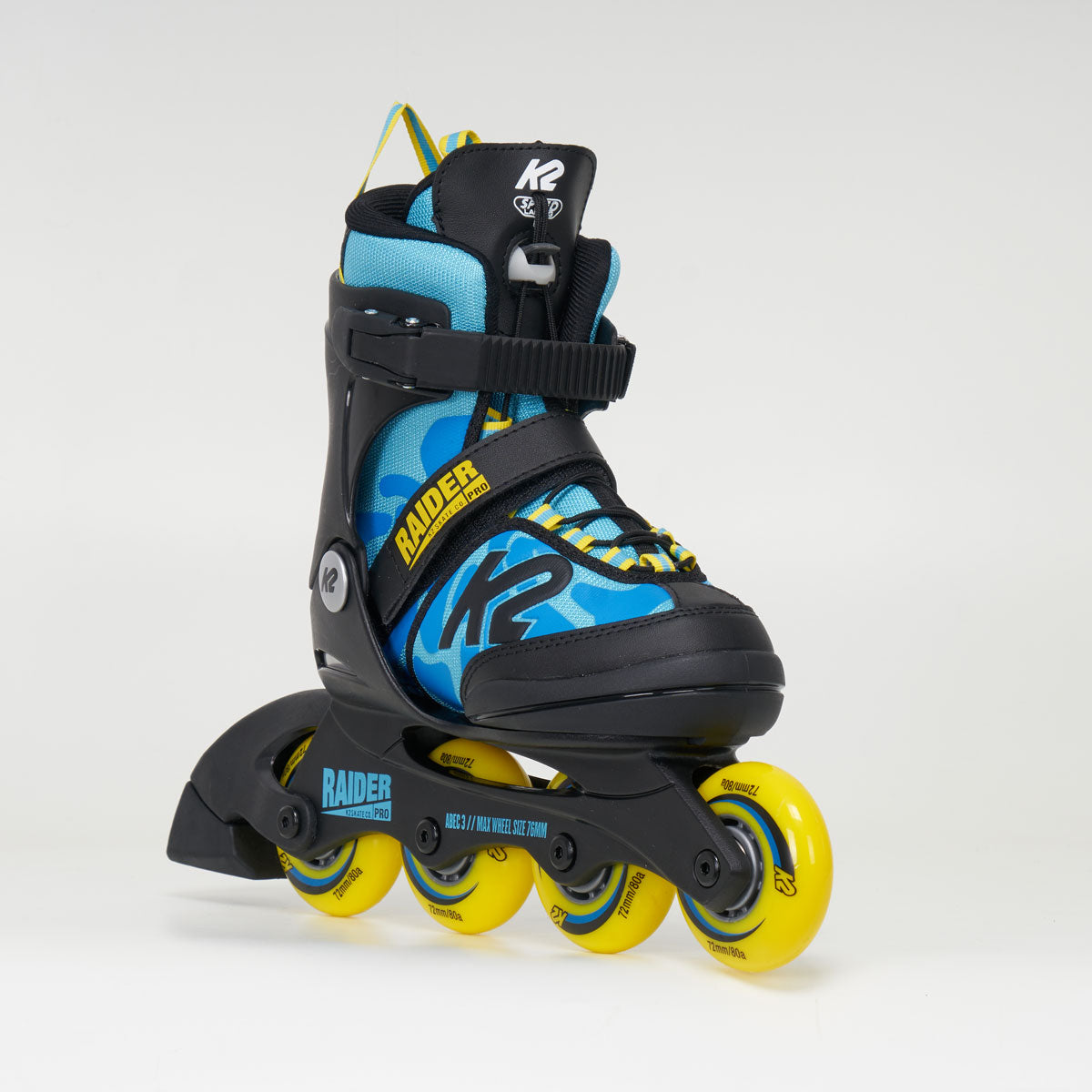 K2 Raider Pro Junior Boys Adjustable Skates - Blue/Yellow