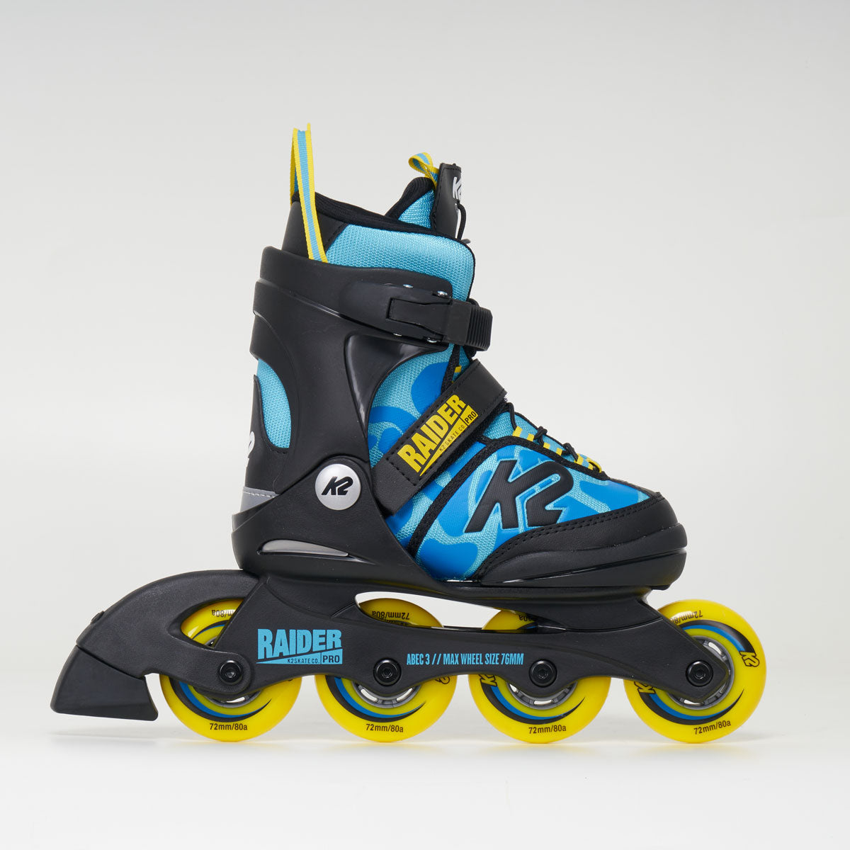 K2 Raider Pro Junior Boys Adjustable Inline Skates - Blue/Yellow