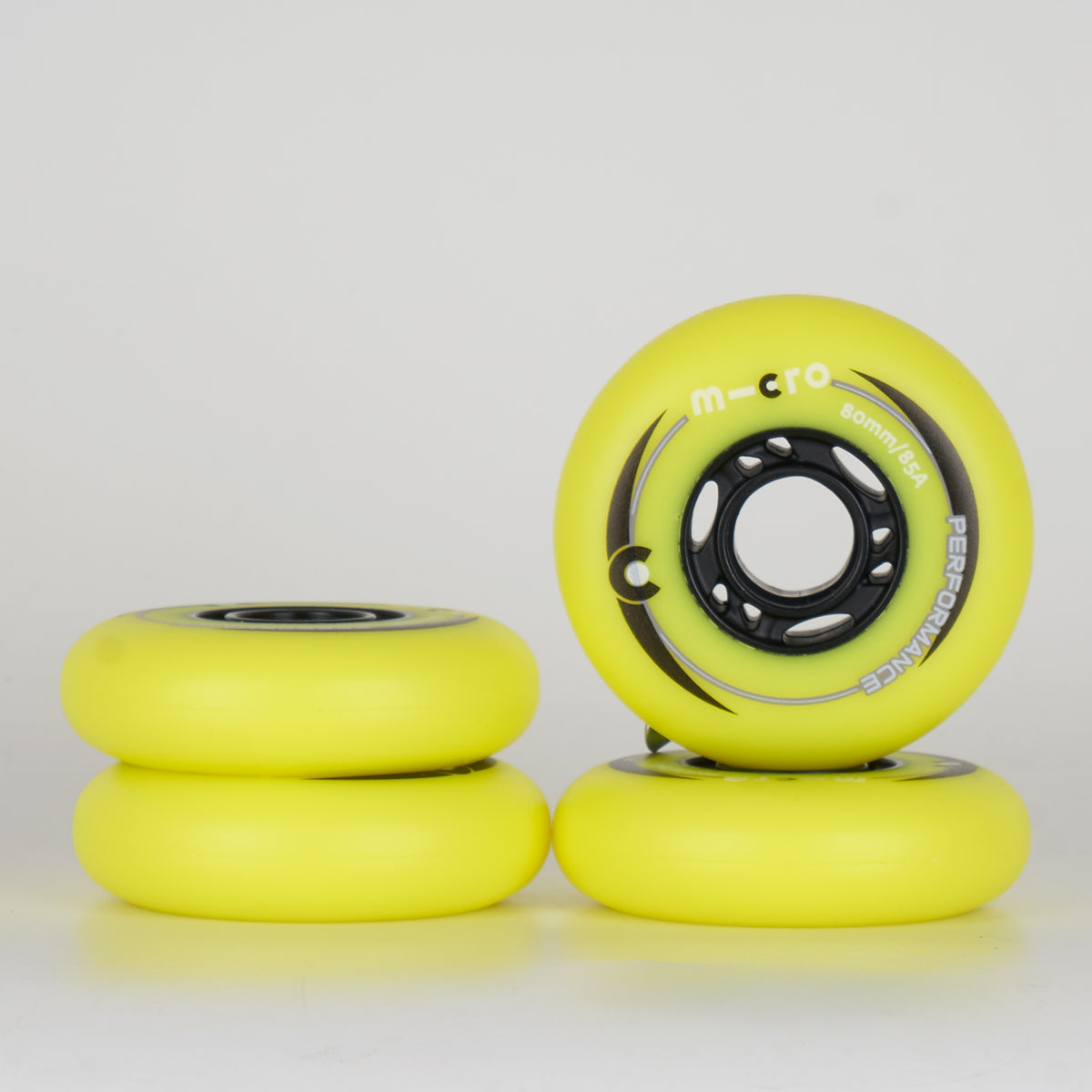 Micro MT Plus 80mm Wheels Yellow - 4 Pack