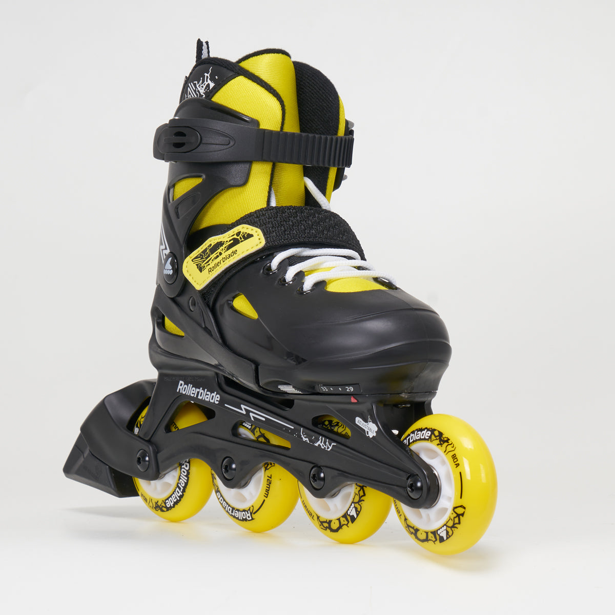 Rollerblade Fury Junior Adjustable Inline Skates - Black / Yellow