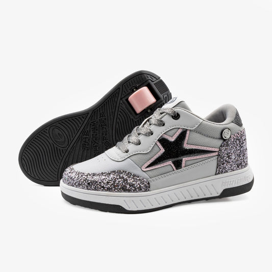 Breezy Rollers Star - Walk & Roll Shoes (Grey)
