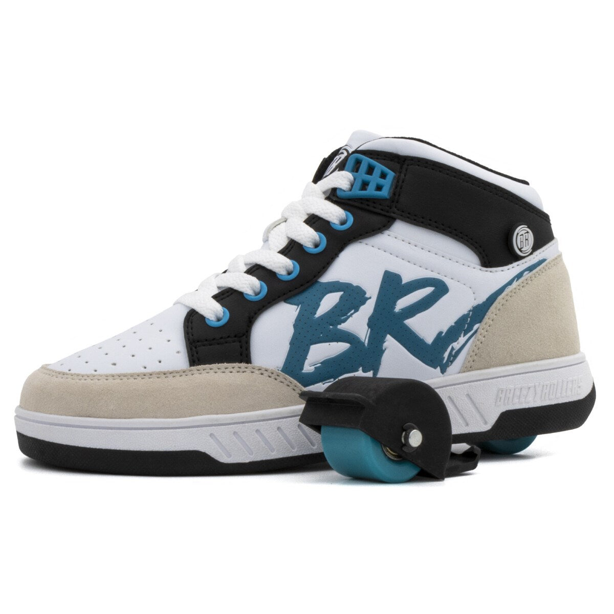 Breezy Rollers Skater - Walk & Roll Shoes (White/Multicoloured)