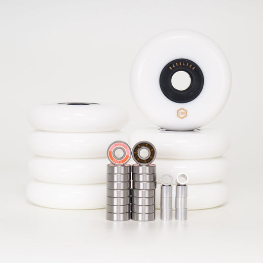 Revolver 100mm - Complete Wheel, Bearing & Spacer Pack (for 8 wheels) - Loco Skates