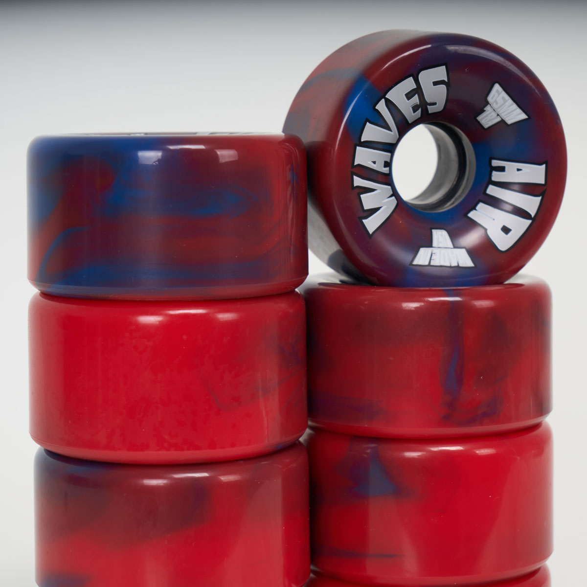 Airwaves 65mm/78a Wheels - Red/Blue Marble