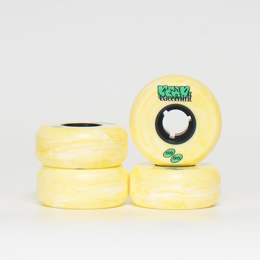 BACEDEAD Dead x Bacemint 56mm/95a Wheels - Yellow Marble (4-Pack)