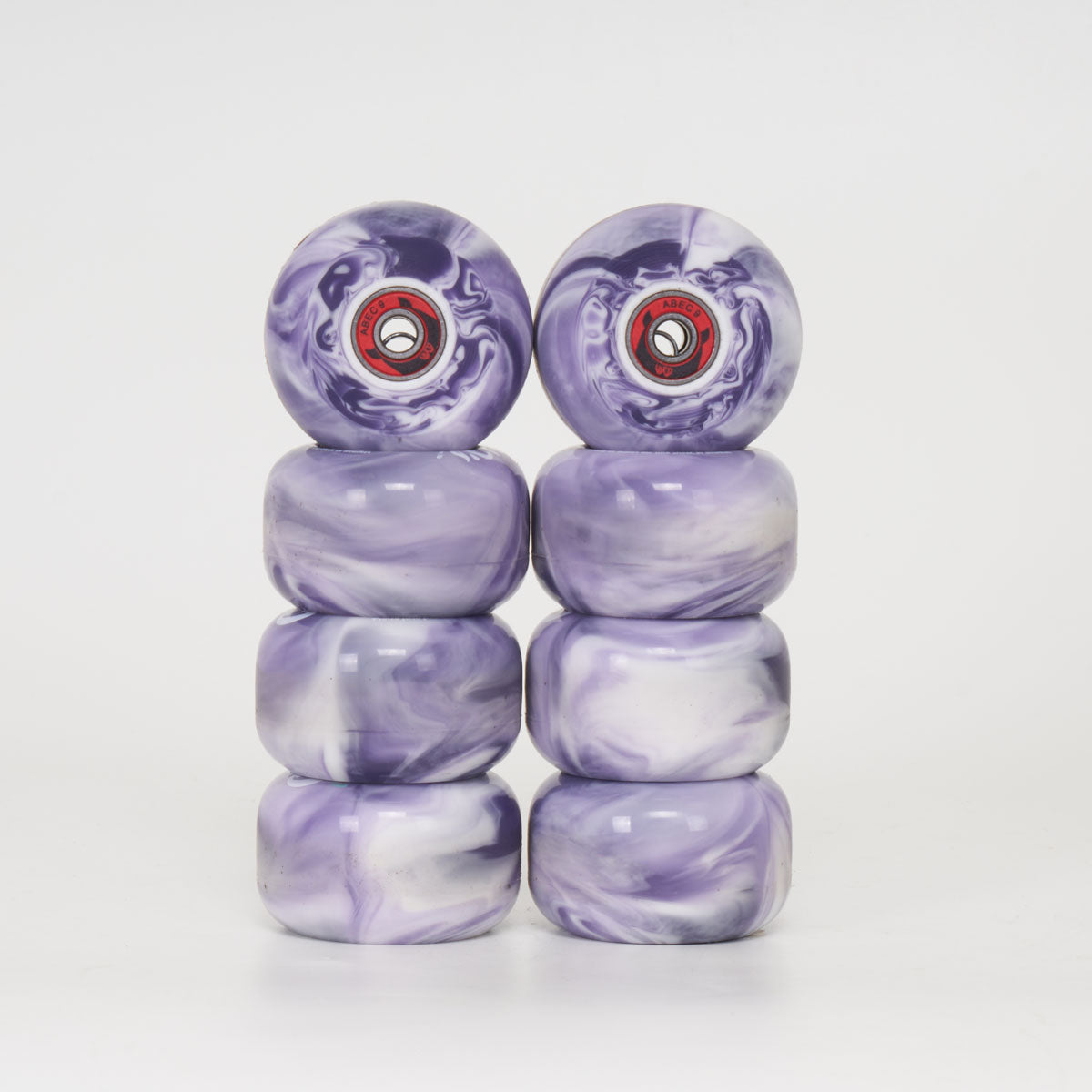 Chaya Cloud 9 62mm/78a Wheels -  Purple / White Swirl + WKD Abec 9 Bearings (8-Set (seconds))