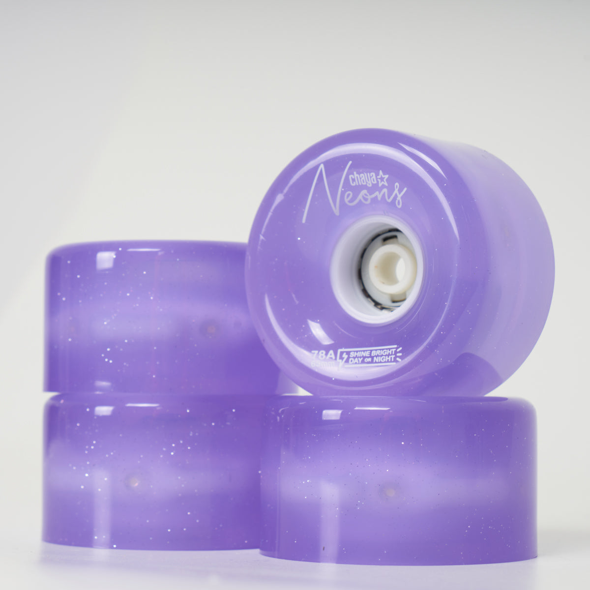 Chaya LED 65mm/78a Wheels -  Purple/Glitter