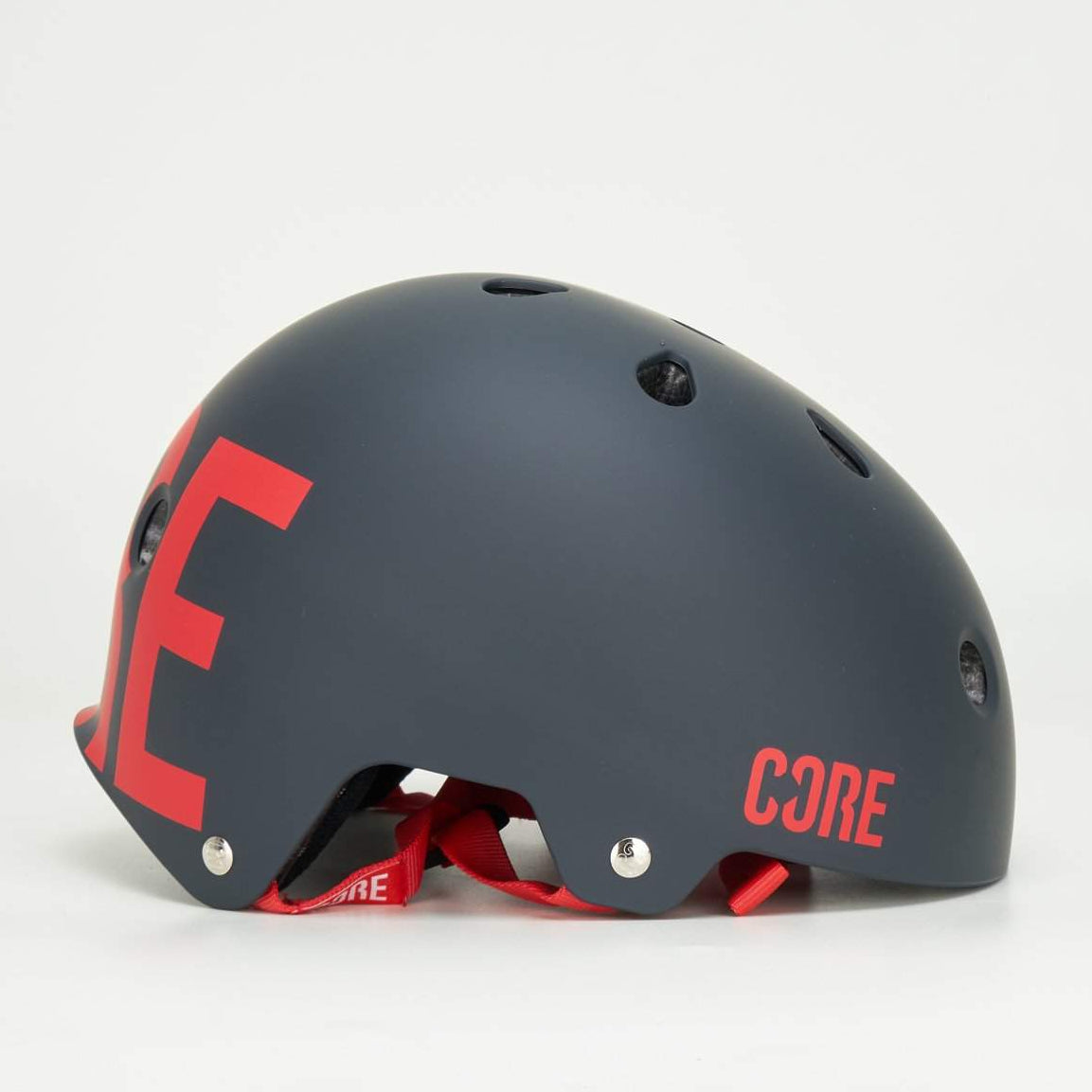 Core Street Skate Helmet - Matt Black With Red Decal - Loco Skates