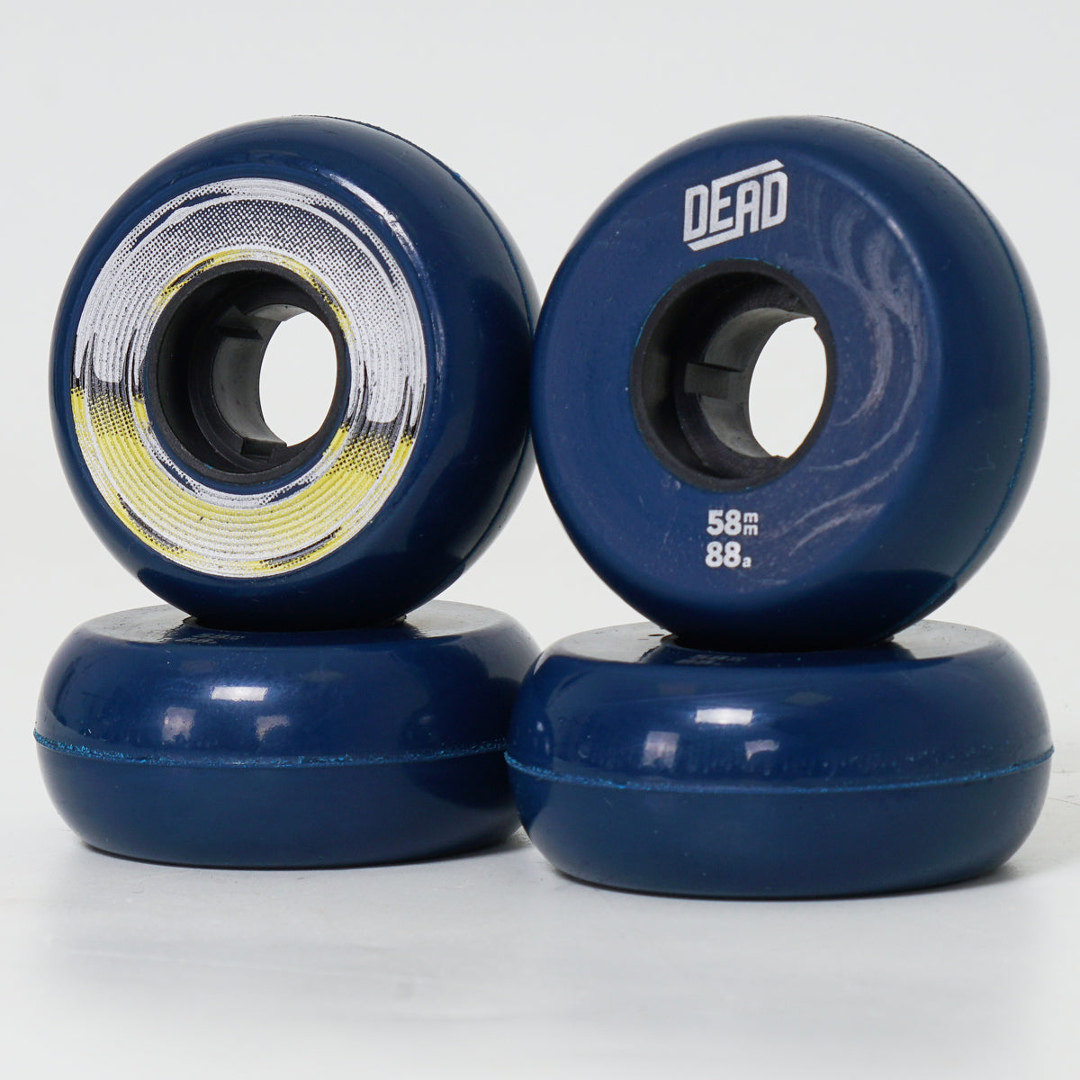 Dead 58mm / 88a Navy Wheels - Yellow / Silver Ring