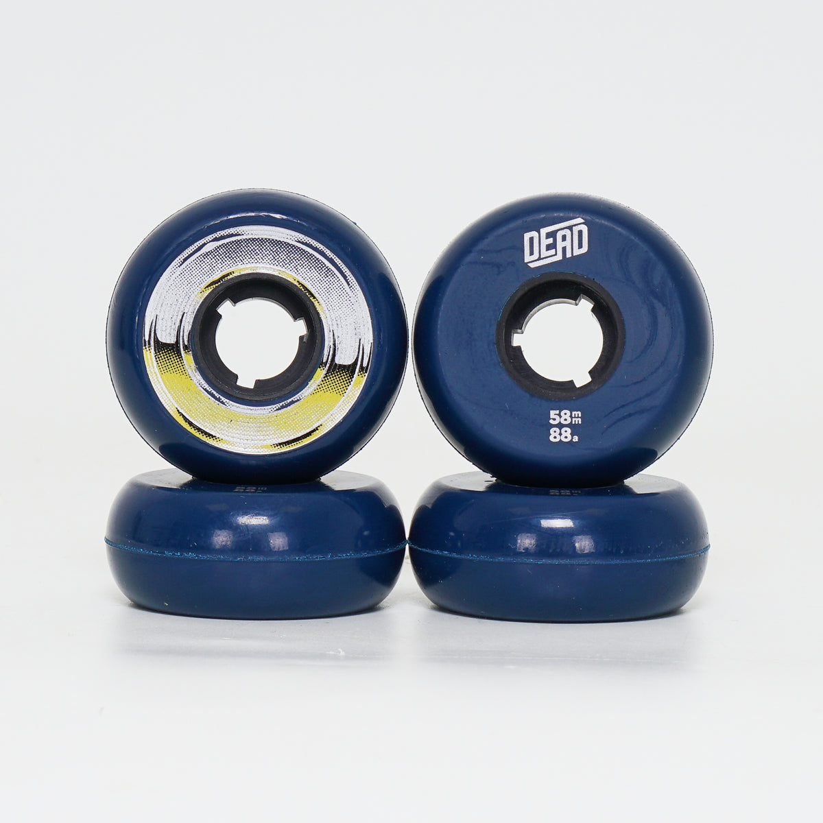 Dead 58mm / 88a Navy Wheels - Yellow / Silver Ring