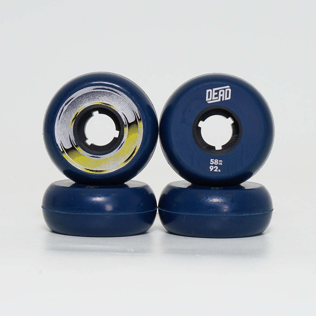 Dead 58mm / 92a Navy Wheels - Yellow / Silver Ring