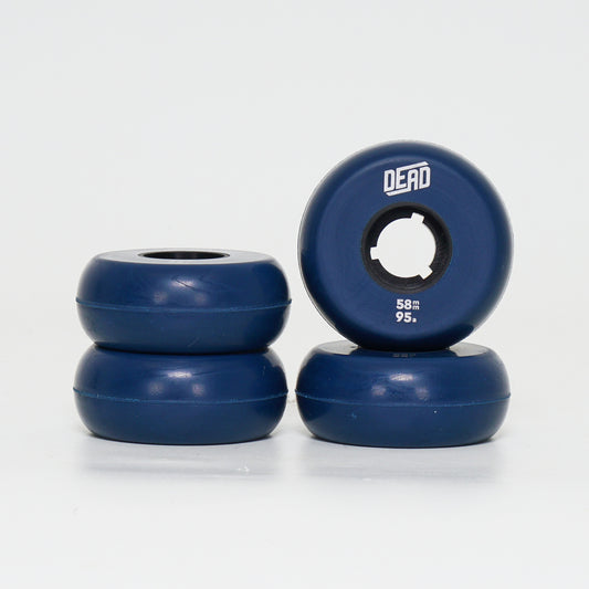 Dead 58mm / 95a Navy Wheels - Yellow / Silver Ring