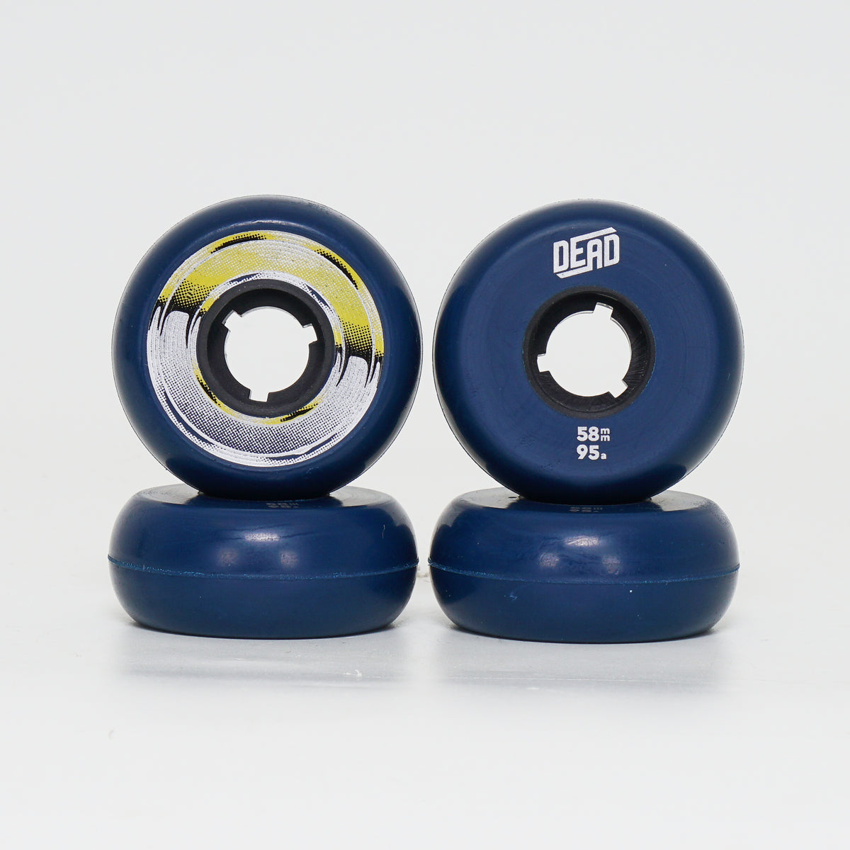 Dead 58mm / 95a Navy Wheels - Yellow / Silver Ring