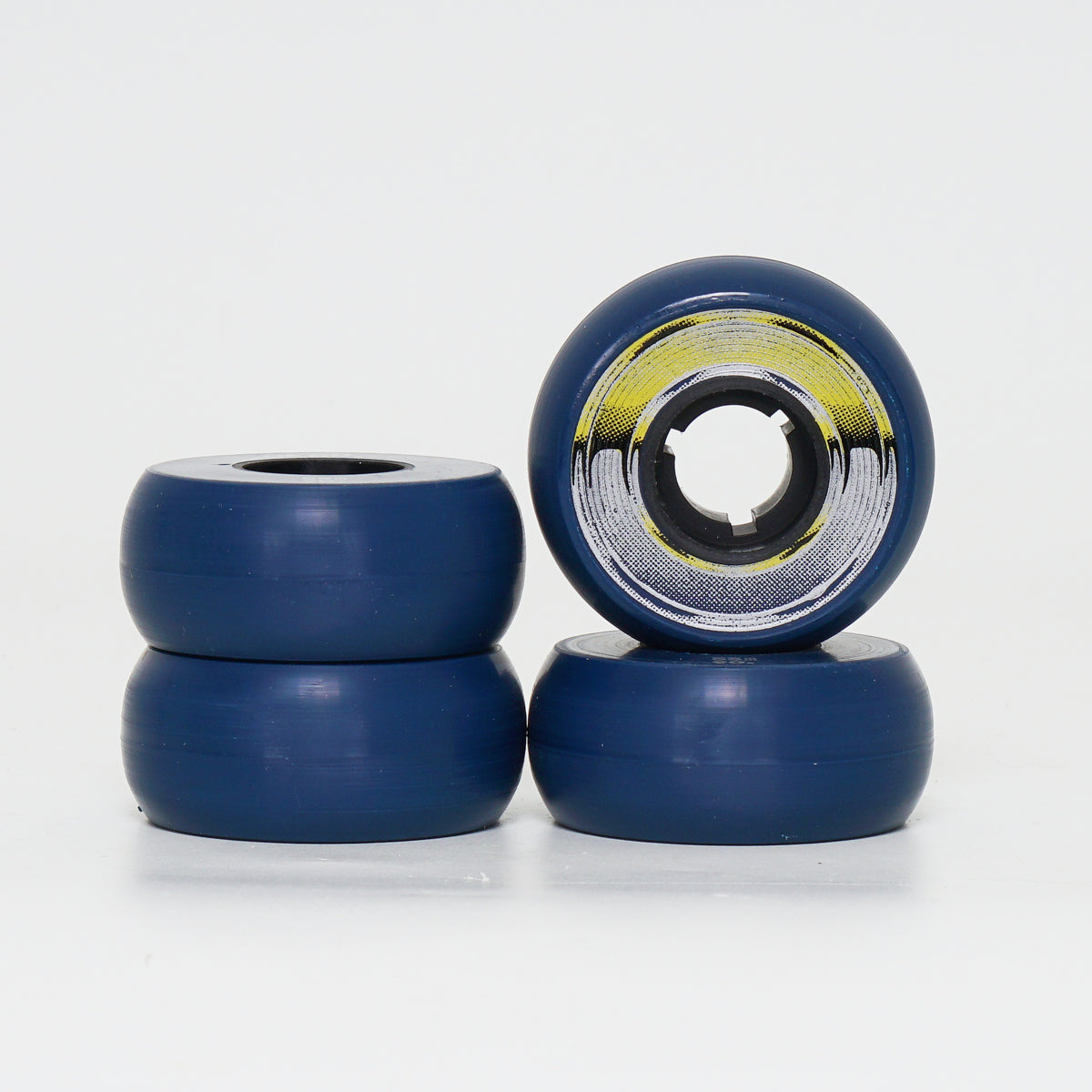 Dead 55mm / 90a Navy Wheels - Yellow / Silver Ring