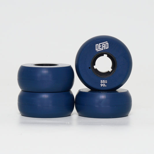 Dead 55mm / 90a Navy Wheels - Yellow / Silver Ring