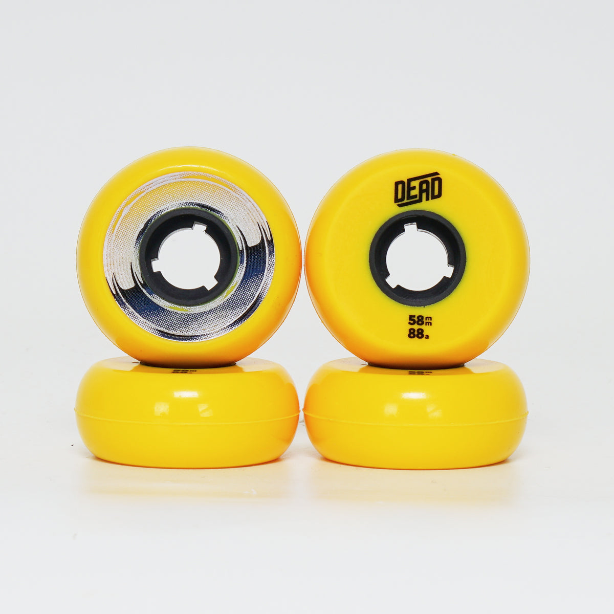 Dead 58mm / 88a Yellow Wheels - Blue / Silver Ring