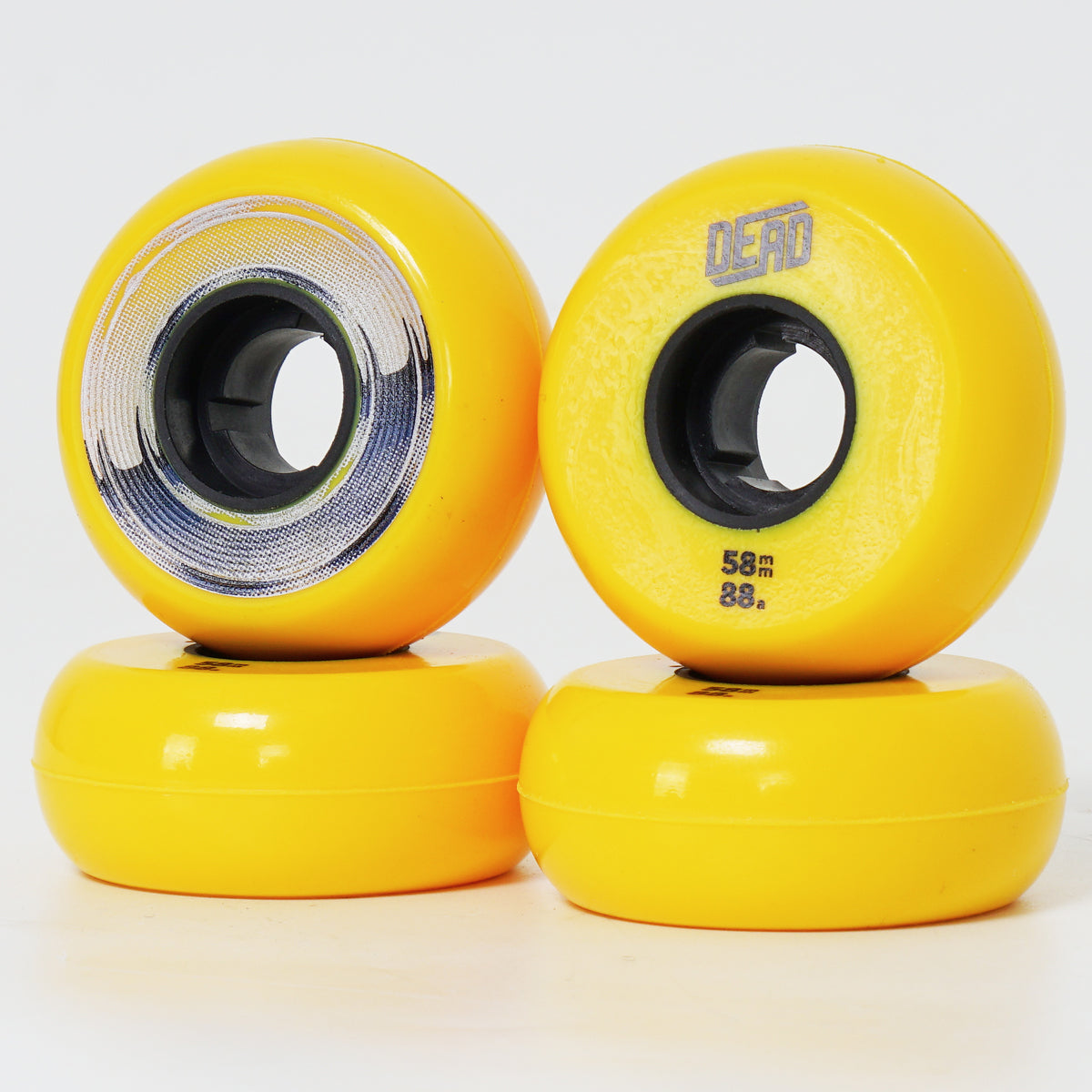 Dead 58mm / 88a Yellow Wheels - Blue / Silver Ring